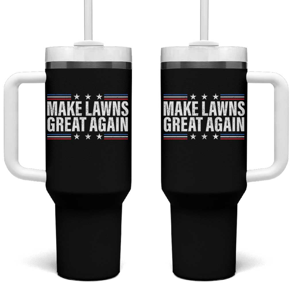 Funny Make Lawns Great Again Tumbler With Handle Lawn Mower Dad Gardener - Wonder Print Shop