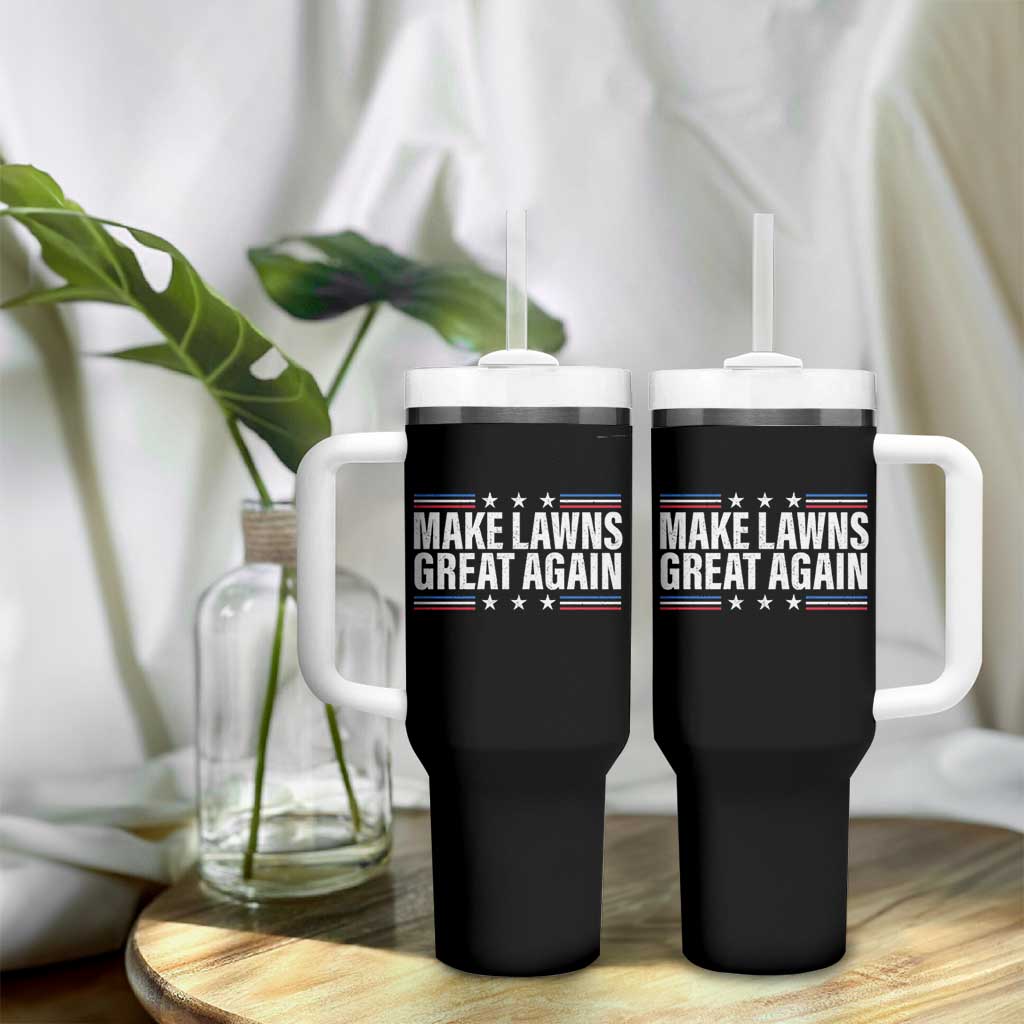 Funny Make Lawns Great Again Tumbler With Handle Lawn Mower Dad Gardener - Wonder Print Shop