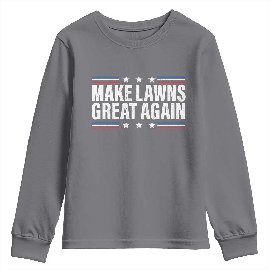 Funny Make Lawns Great Again Youth Sweatshirt Lawn Mower Dad Gardener - Wonder Print Shop