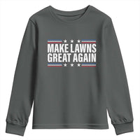 Funny Make Lawns Great Again Youth Sweatshirt Lawn Mower Dad Gardener - Wonder Print Shop