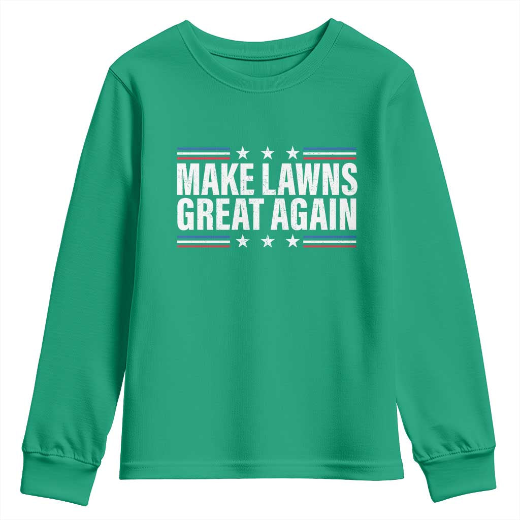 Funny Make Lawns Great Again Youth Sweatshirt Lawn Mower Dad Gardener - Wonder Print Shop