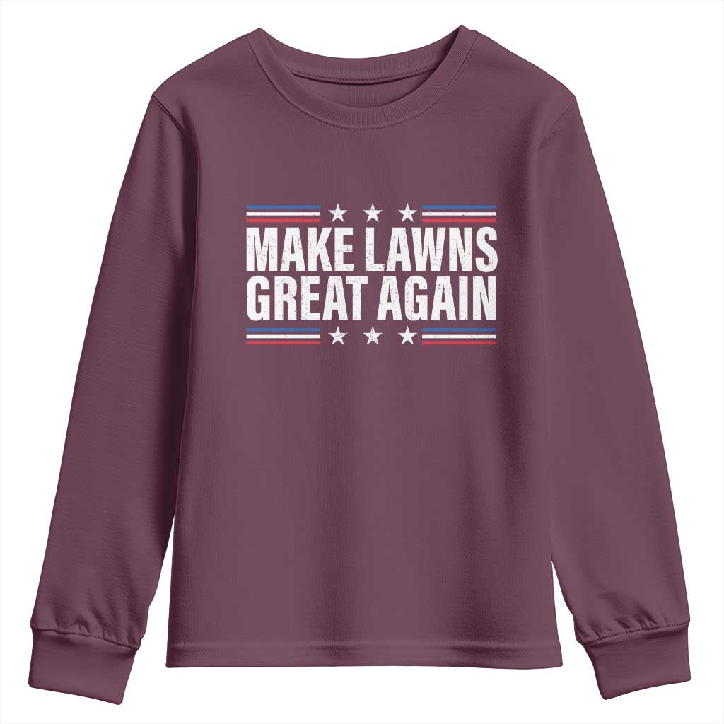 Funny Make Lawns Great Again Youth Sweatshirt Lawn Mower Dad Gardener - Wonder Print Shop