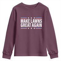 Funny Make Lawns Great Again Youth Sweatshirt Lawn Mower Dad Gardener - Wonder Print Shop