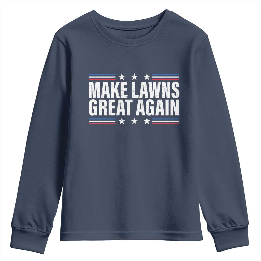 Funny Make Lawns Great Again Youth Sweatshirt Lawn Mower Dad Gardener - Wonder Print Shop