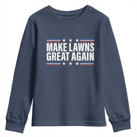 Funny Make Lawns Great Again Youth Sweatshirt Lawn Mower Dad Gardener - Wonder Print Shop