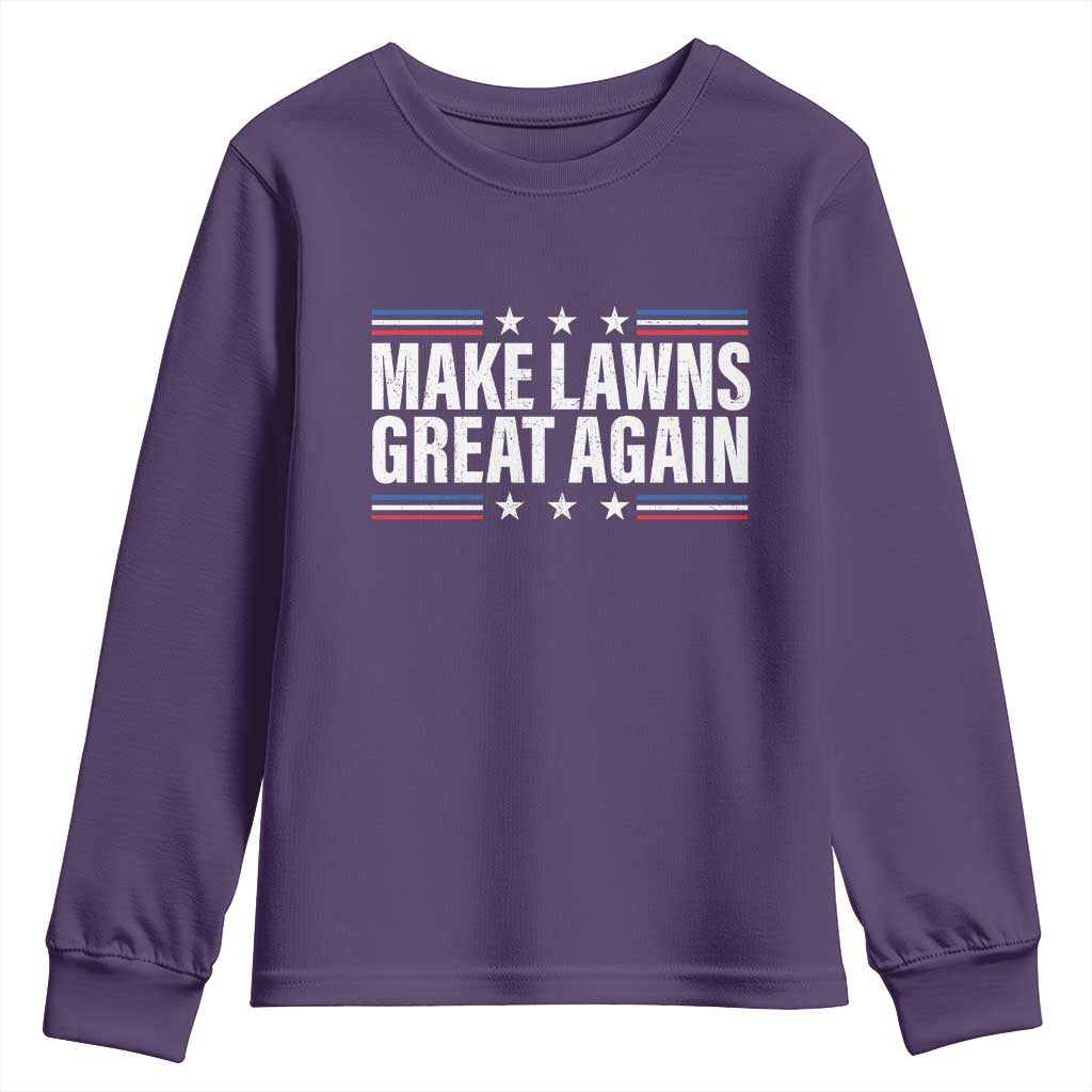 Funny Make Lawns Great Again Youth Sweatshirt Lawn Mower Dad Gardener - Wonder Print Shop
