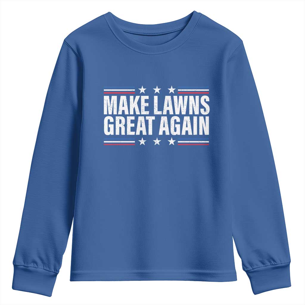 Funny Make Lawns Great Again Youth Sweatshirt Lawn Mower Dad Gardener - Wonder Print Shop