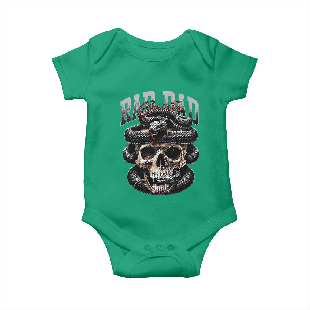 Funny Rad Dad Society Baby Onesie Dad Life Skull Snake Fathers Day