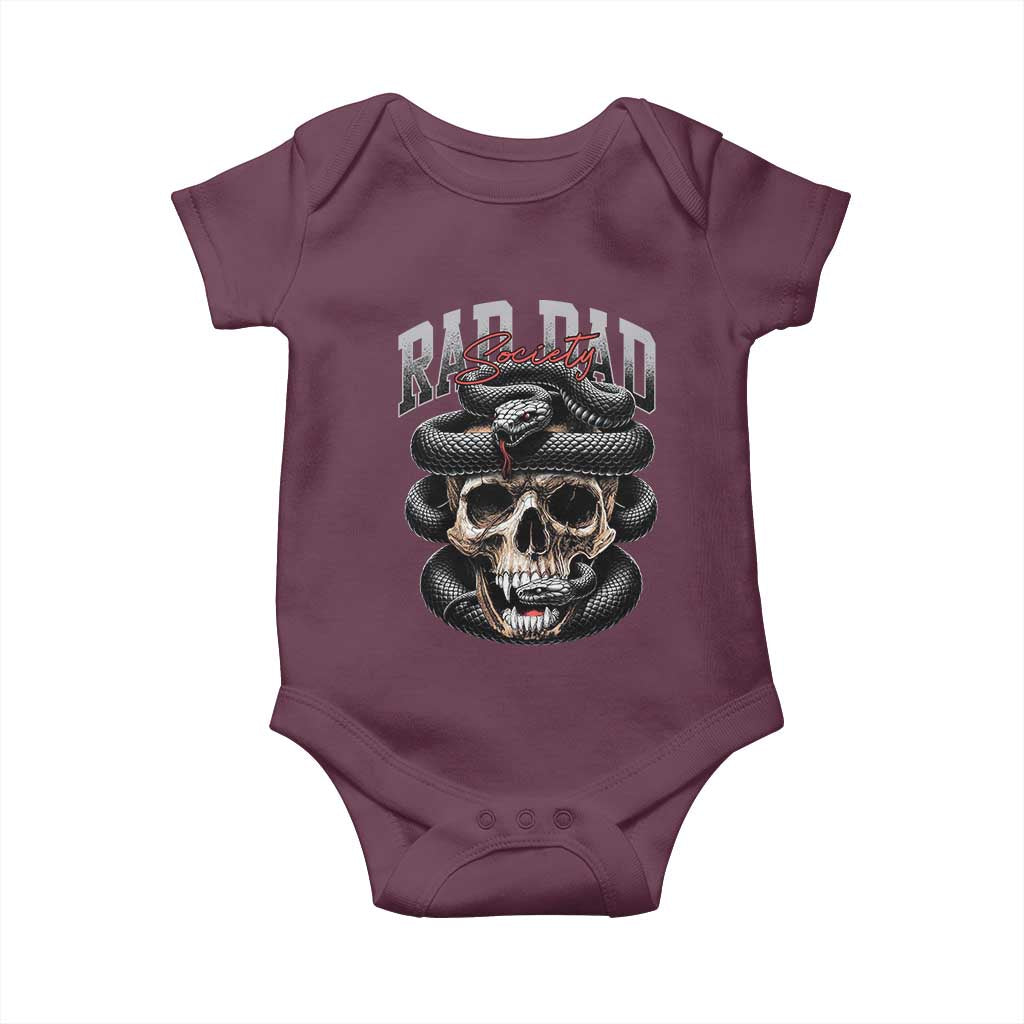 Funny Rad Dad Society Baby Onesie Dad Life Skull Snake Fathers Day