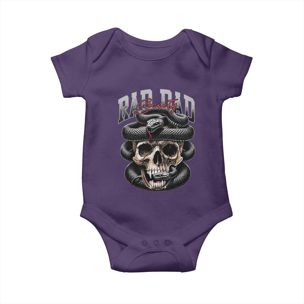 Funny Rad Dad Society Baby Onesie Dad Life Skull Snake Fathers Day