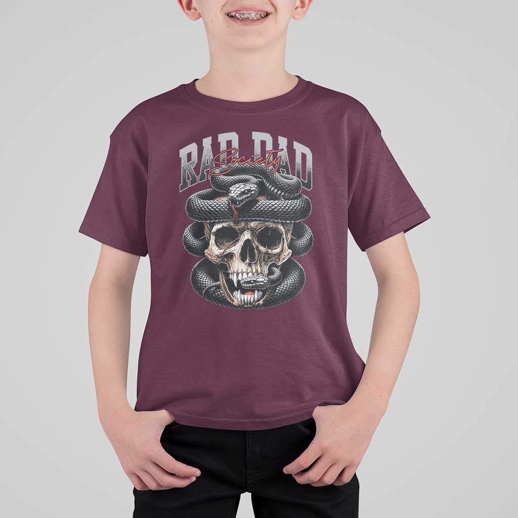 Funny Rad Dad Society T Shirt For Kid Dad Life Skull Snake Fathers Day