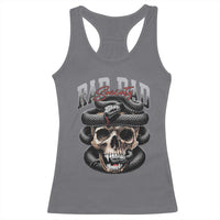 Funny Rad Dad Society Racerback Tank Top Dad Life Skull Snake Fathers Day