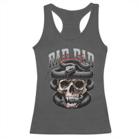Funny Rad Dad Society Racerback Tank Top Dad Life Skull Snake Fathers Day