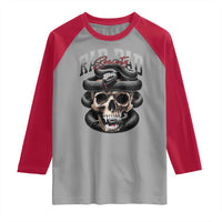 Funny Rad Dad Society Raglan Shirt Dad Life Skull Snake Fathers Day