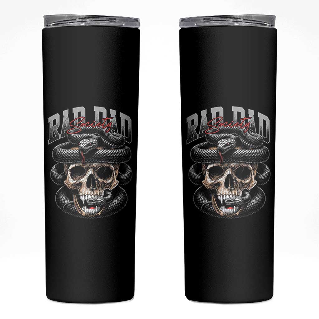 Funny Rad Dad Society Skinny Tumbler Dad Life Skull Snake Fathers Day