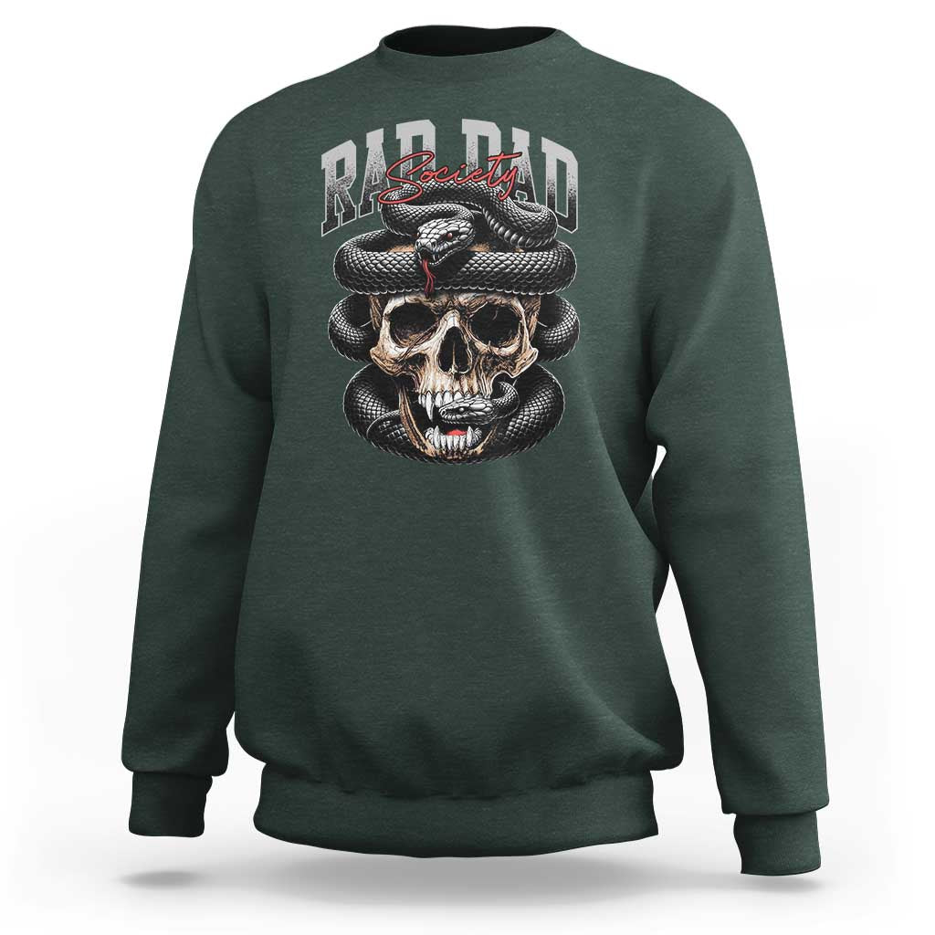 Funny Rad Dad Society Sweatshirt Dad Life Skull Snake Fathers Day