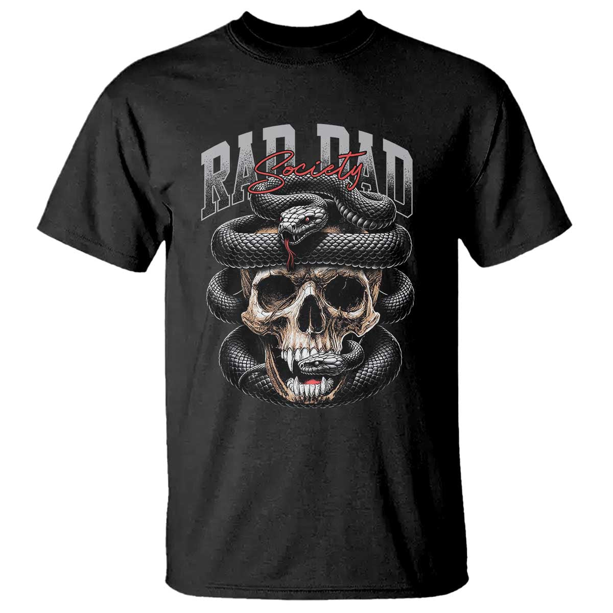 Funny Rad Dad Society T Shirt Dad Life Skull Snake Fathers Day