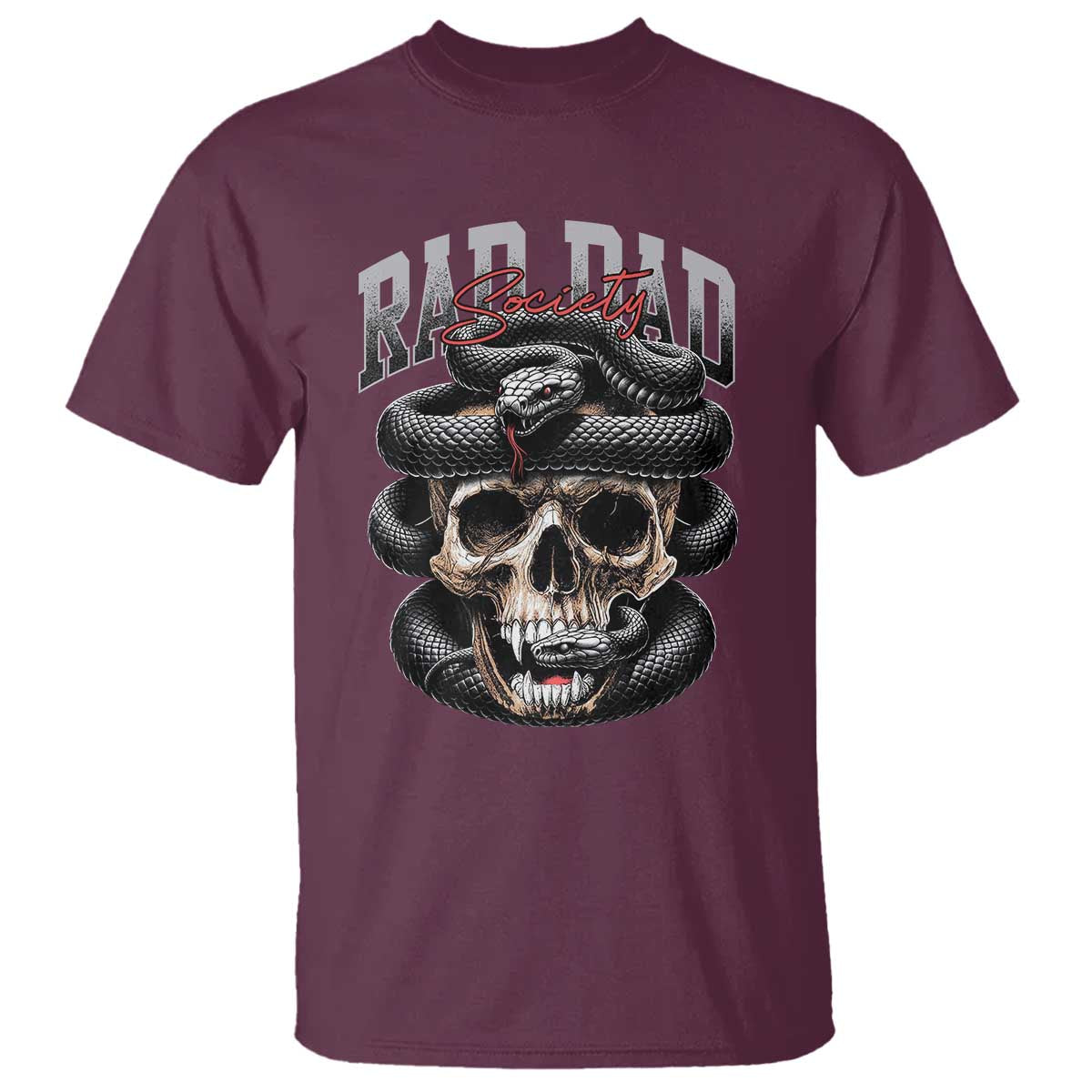 Funny Rad Dad Society T Shirt Dad Life Skull Snake Fathers Day