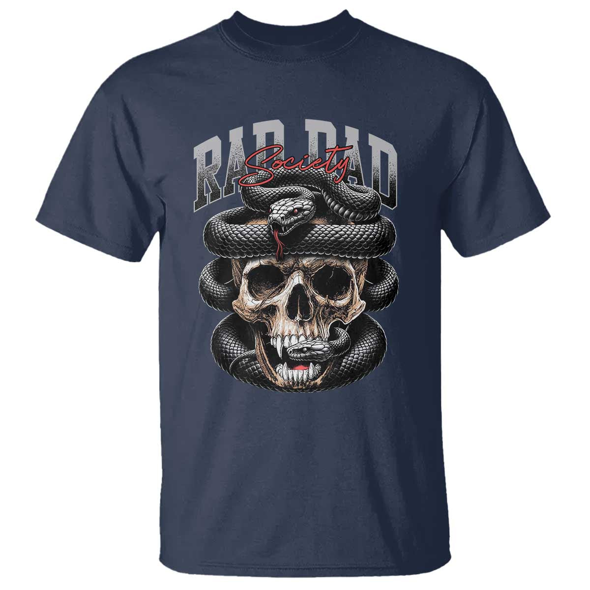 Funny Rad Dad Society T Shirt Dad Life Skull Snake Fathers Day