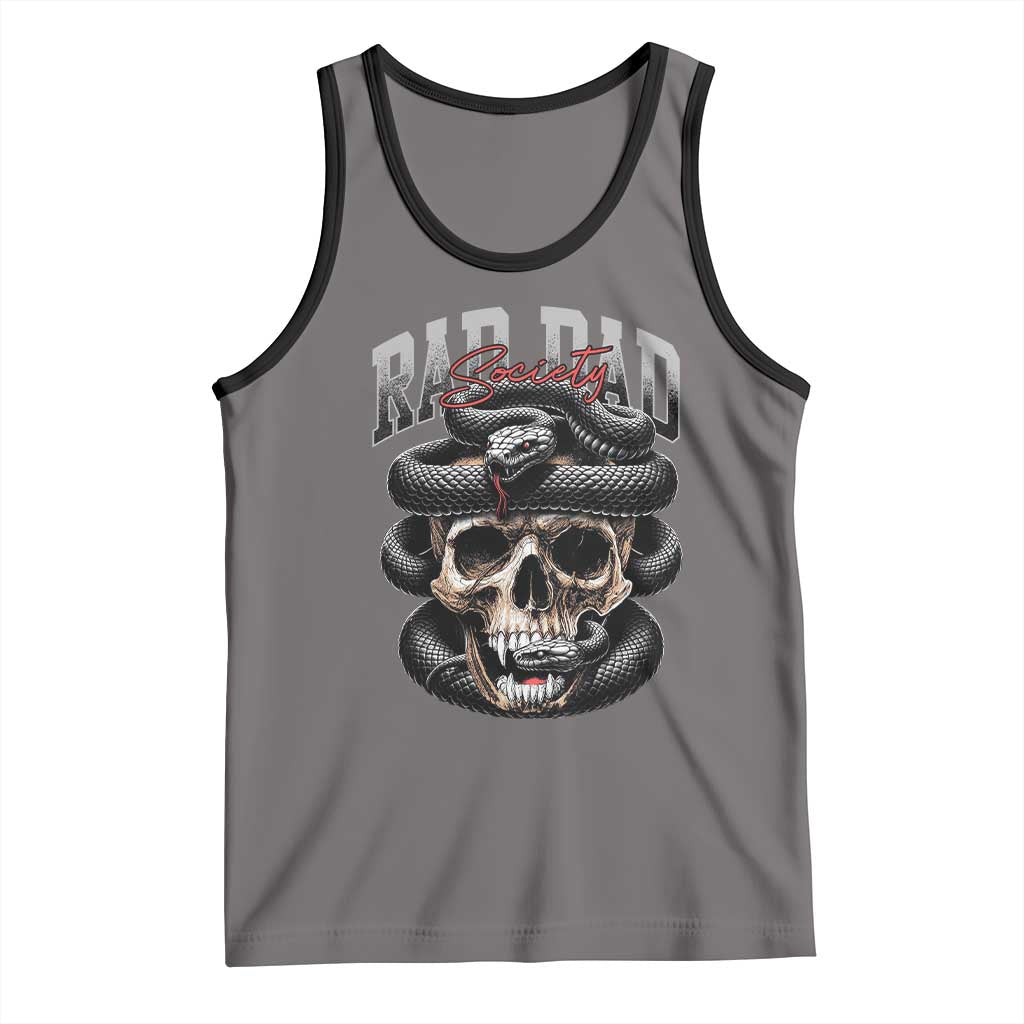 Funny Rad Dad Society Tank Top Dad Life Skull Snake Fathers Day