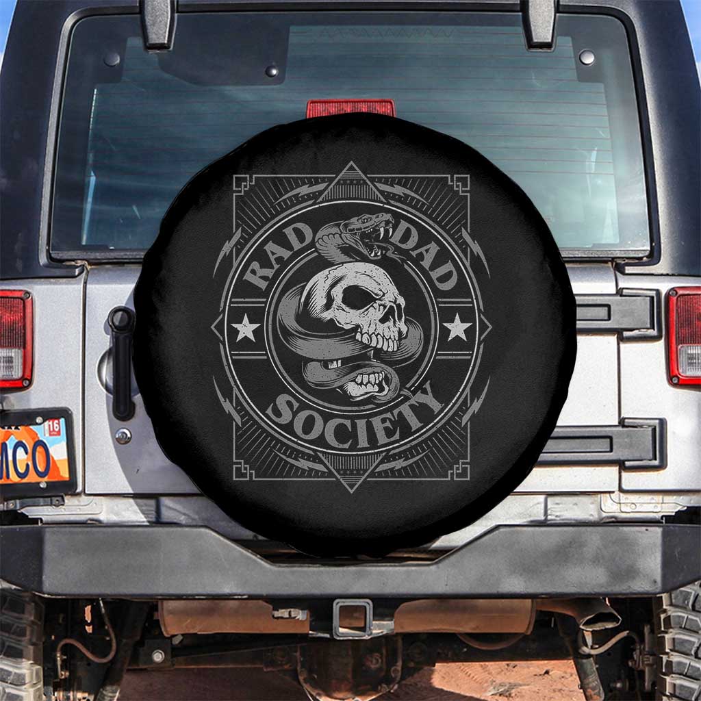 Funny Rad Dad Society Spare Tire Cover Vintage Skull Snake Fathers Day