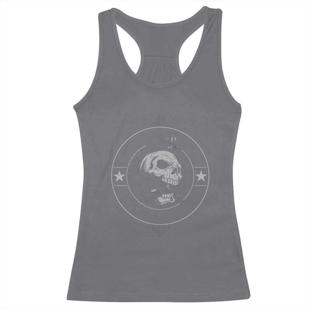 Funny Rad Dad Society Racerback Tank Top Vintage Skull Snake Fathers Day