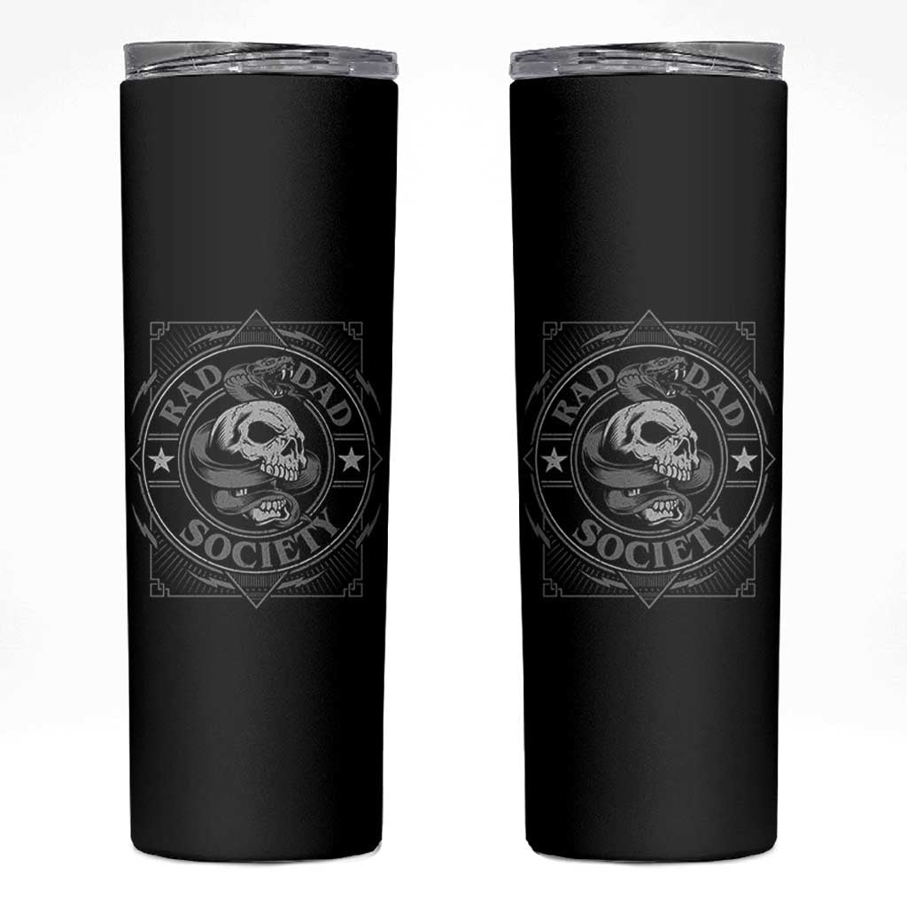 Funny Rad Dad Society Skinny Tumbler Vintage Skull Snake Fathers Day