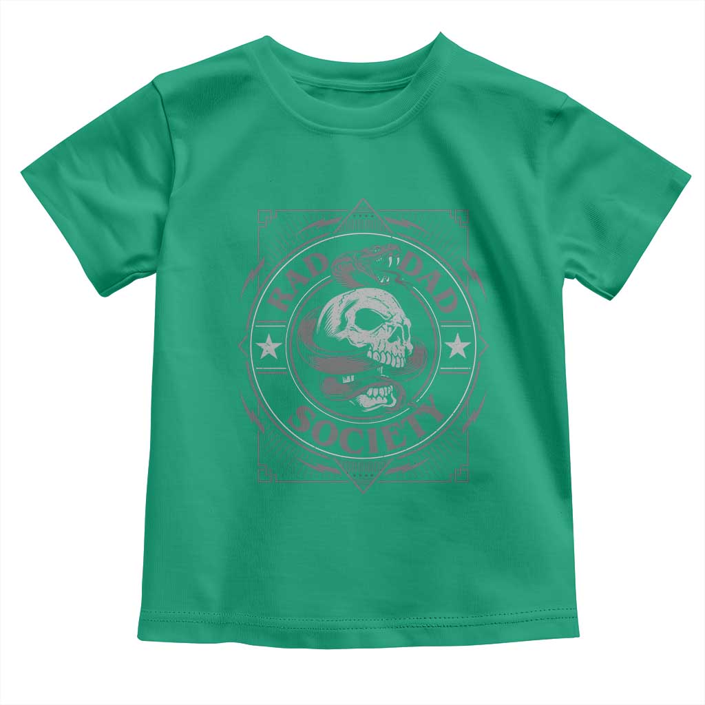 Funny Rad Dad Society Toddler T Shirt Vintage Skull Snake Fathers Day