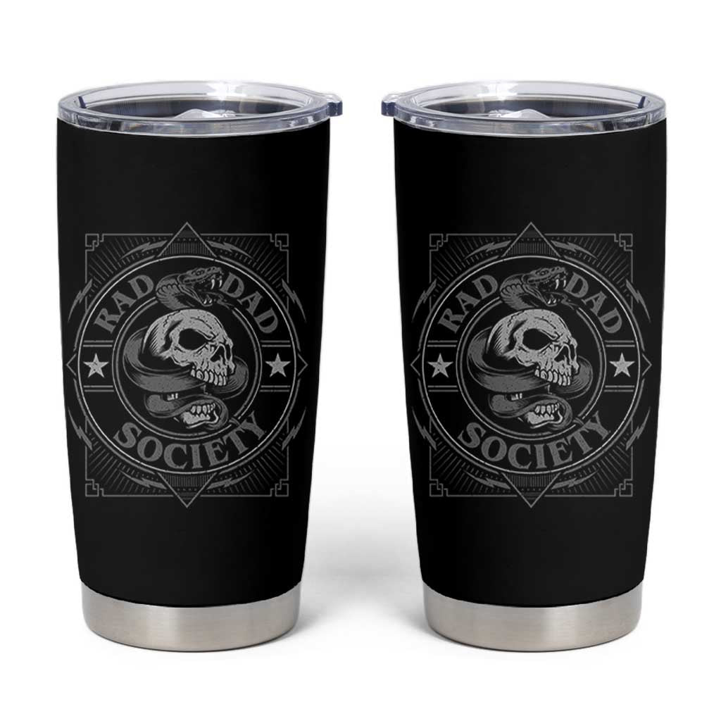 Funny Rad Dad Society Tumbler Cup Vintage Skull Snake Fathers Day
