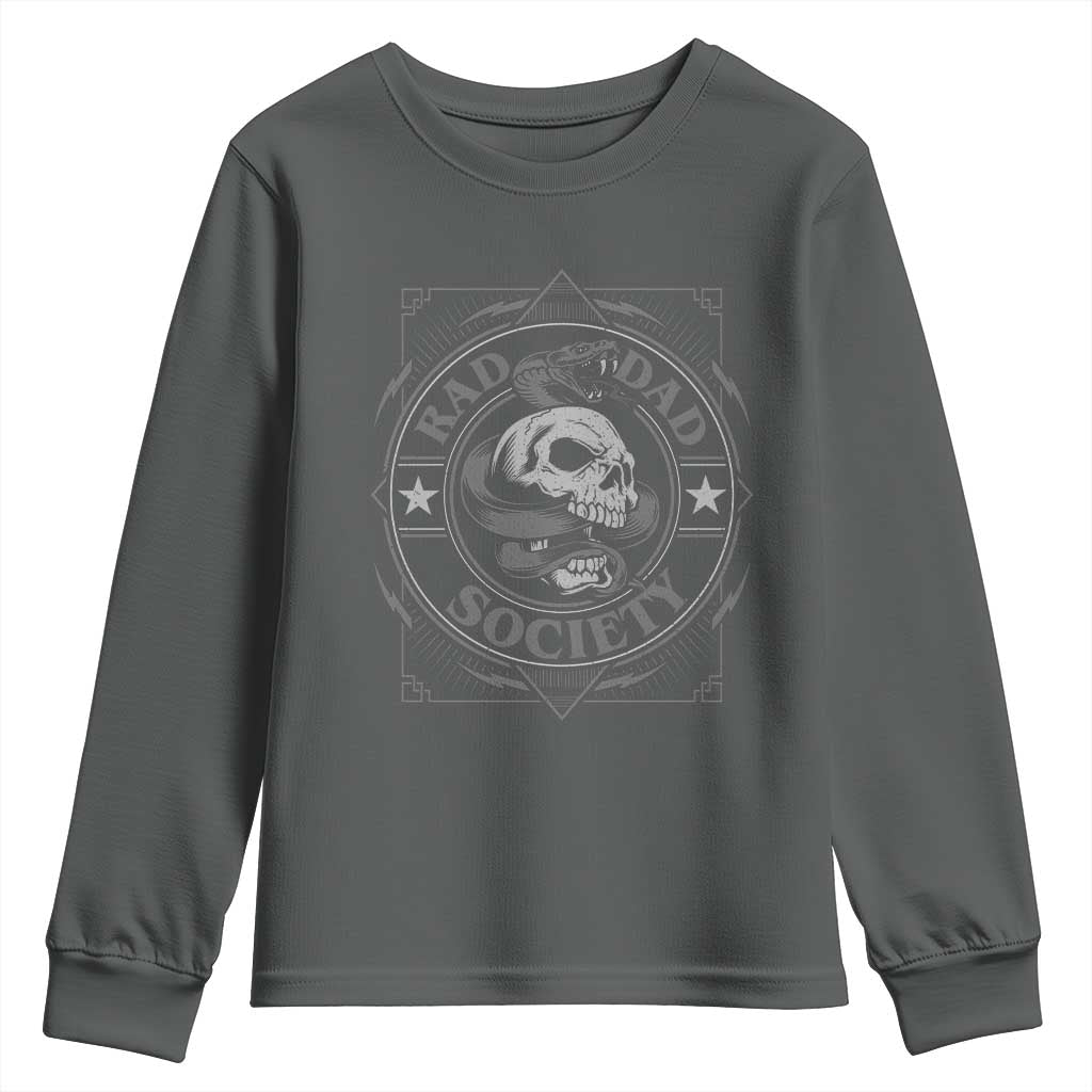 Funny Rad Dad Society Youth Sweatshirt Vintage Skull Snake Fathers Day
