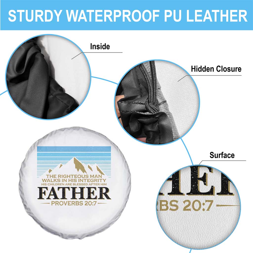 Funny Christian Father Spare Tire Cover The Righteous Man Walks In His Integrity Fathers Day
