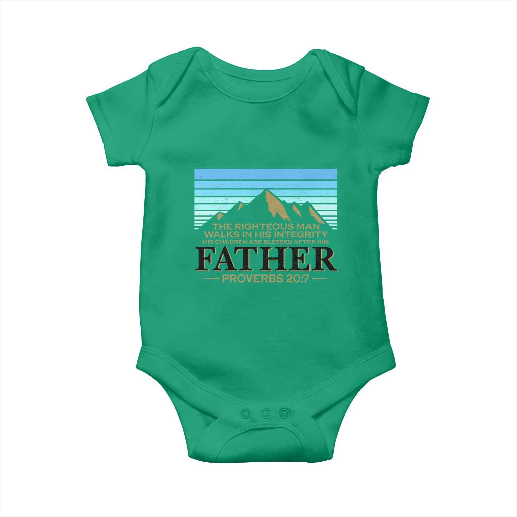 Funny Christian Father Baby Onesie The Righteous Man Walks In His Integrity Fathers Day