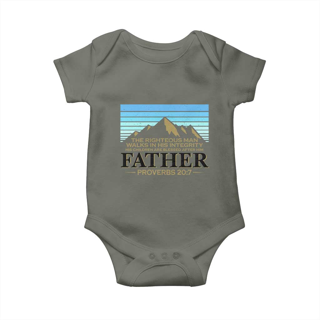 Funny Christian Father Baby Onesie The Righteous Man Walks In His Integrity Fathers Day