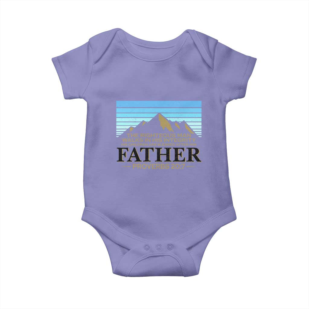 Funny Christian Father Baby Onesie The Righteous Man Walks In His Integrity Fathers Day