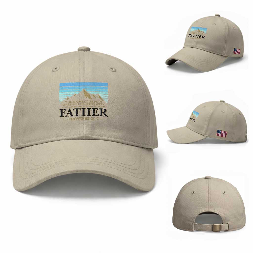 Funny Christian Father Baseball Cap The Righteous Man Walks In His Integrity Fathers Day