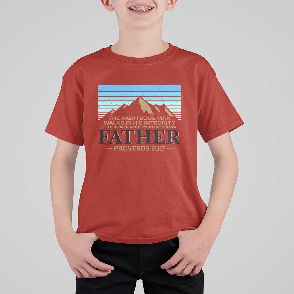 Funny Christian Father T Shirt For Kid The Righteous Man Walks In His Integrity Fathers Day