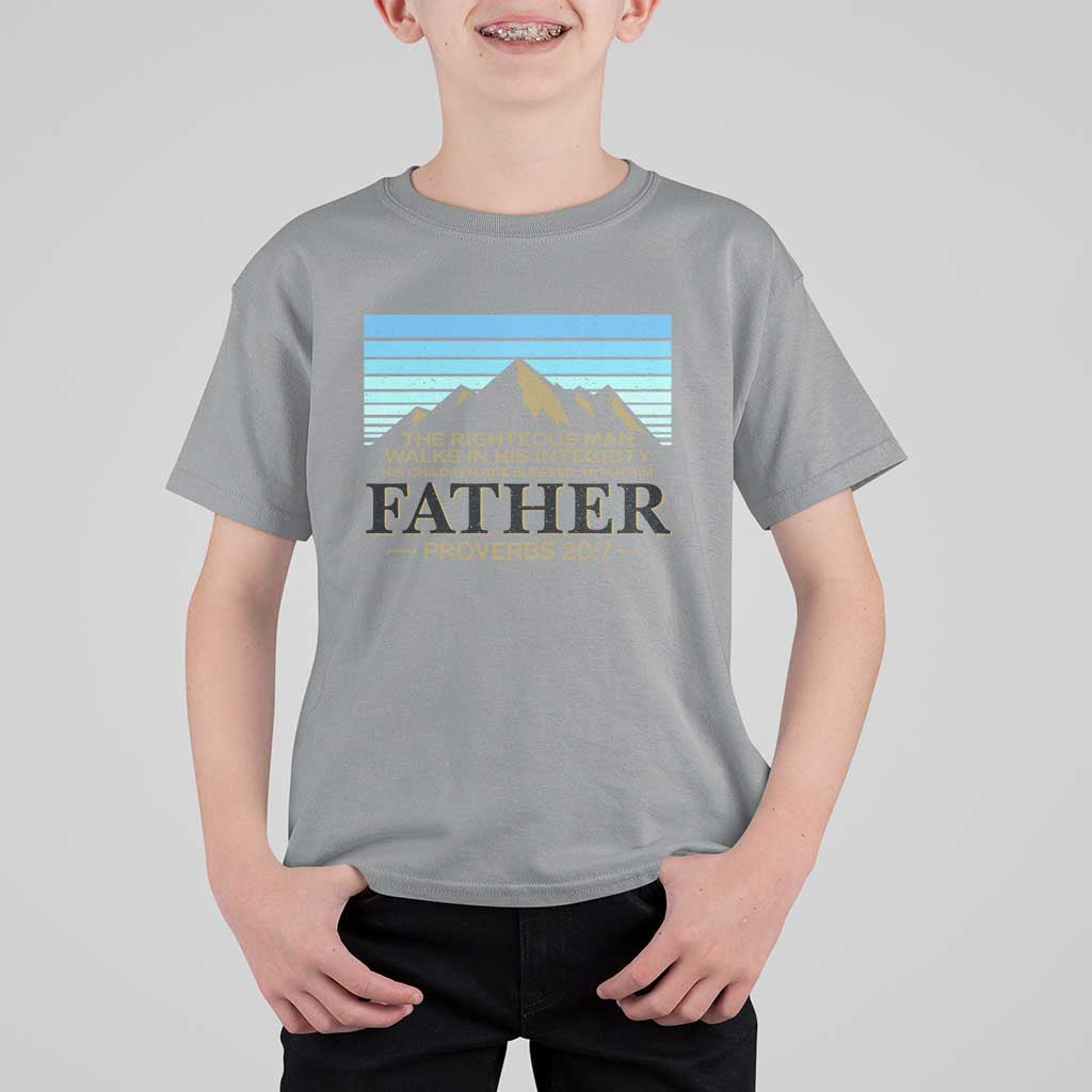 Funny Christian Father T Shirt For Kid The Righteous Man Walks In His Integrity Fathers Day