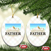 Funny Christian Father Ceramic Ornament The Righteous Man Walks In His Integrity Fathers Day - Wonder Print Shop