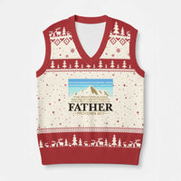 Funny Christian Father V-Neck Knit Sweater Vest The Righteous Man Walks In His Integrity Fathers Day - Wonder Print Shop