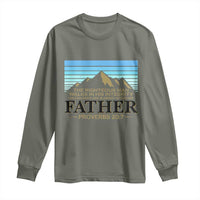 Funny Christian Father Long Sleeve Shirt The Righteous Man Walks In His Integrity Fathers Day
