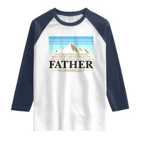 Funny Christian Father Raglan Shirt The Righteous Man Walks In His Integrity Fathers Day