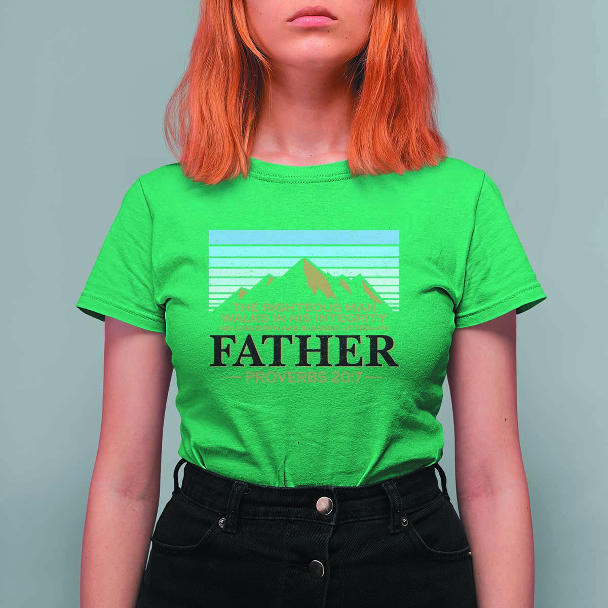 Funny Christian Father T Shirt For Women The Righteous Man Walks In His Integrity Fathers Day