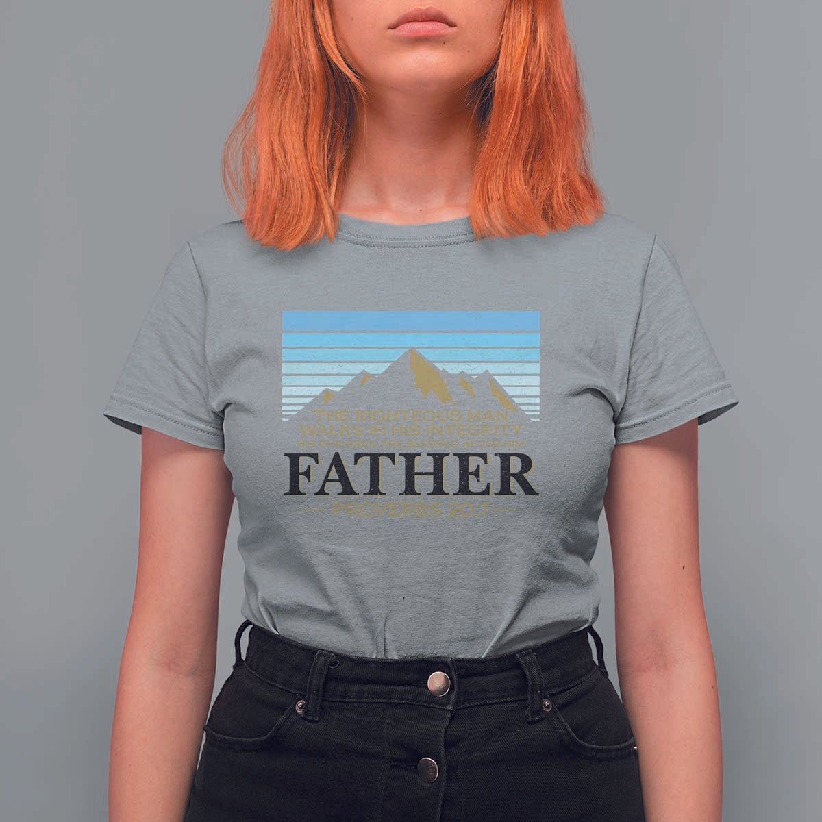 Funny Christian Father T Shirt For Women The Righteous Man Walks In His Integrity Fathers Day