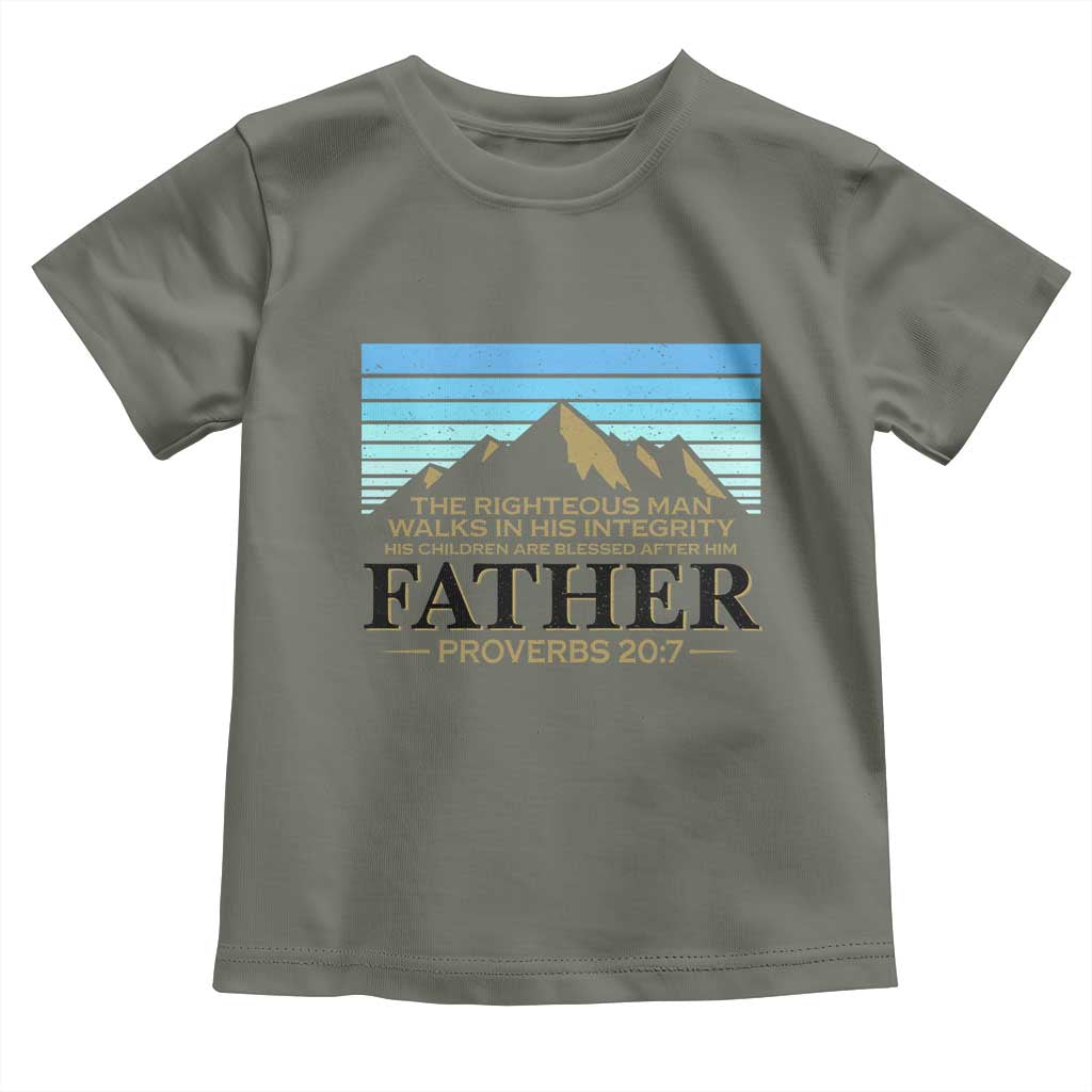 Funny Christian Father Toddler T Shirt The Righteous Man Walks In His Integrity Fathers Day