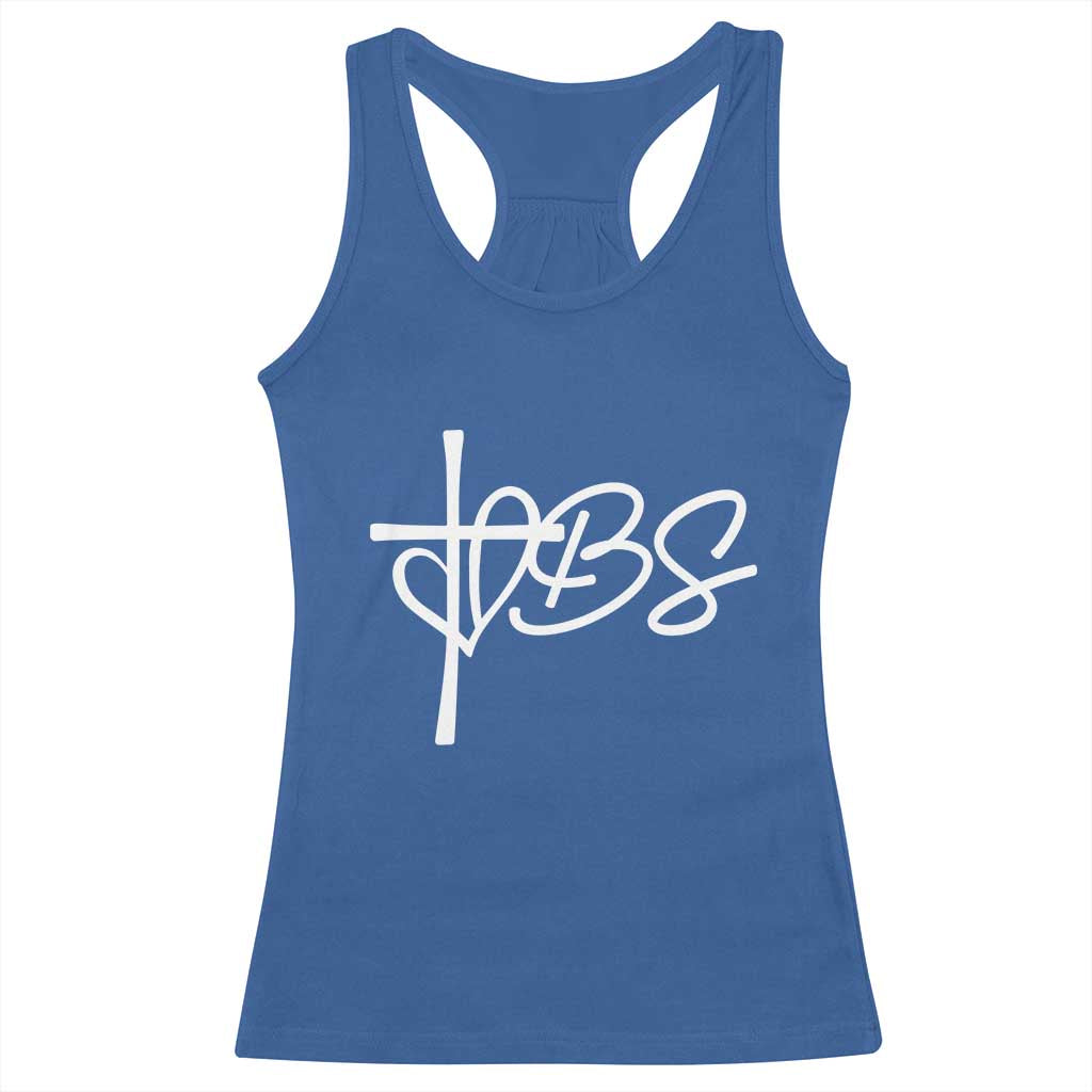 Funny VBS Vacation Bible School Racerback Tank Top Heart Cross - Wonder Print Shop