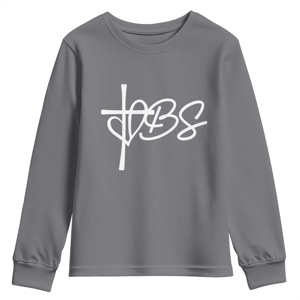Funny VBS Vacation Bible School Youth Sweatshirt Heart Cross - Wonder Print Shop