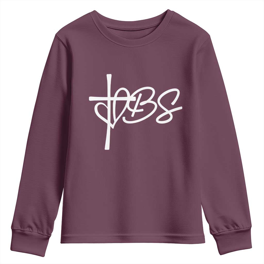 Funny VBS Vacation Bible School Youth Sweatshirt Heart Cross - Wonder Print Shop