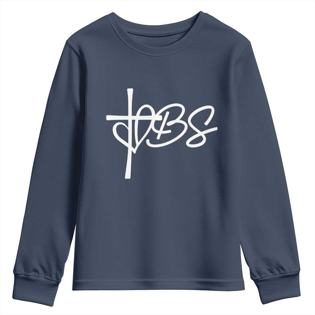 Funny VBS Vacation Bible School Youth Sweatshirt Heart Cross - Wonder Print Shop