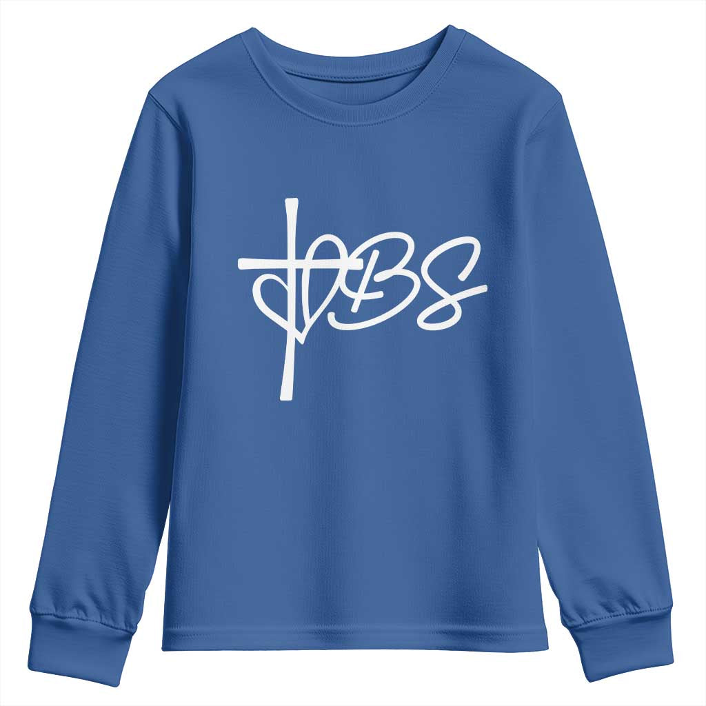 Funny VBS Vacation Bible School Youth Sweatshirt Heart Cross - Wonder Print Shop