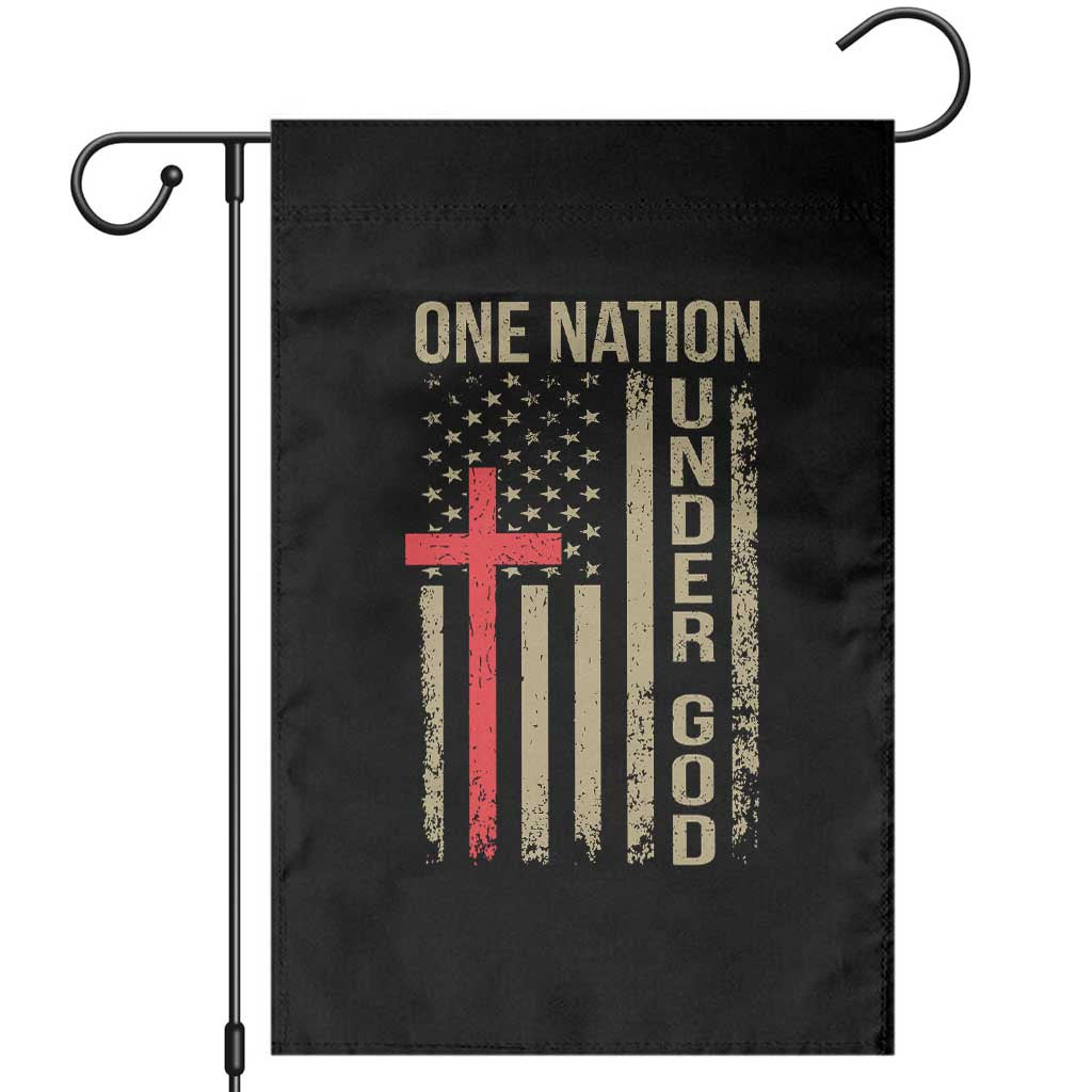Funny One Nation Under God Garden Flag 4th Of July Patriotic Christian American Flag - Wonder Print Shop